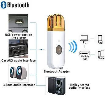 Stereo 3.5mm USB Bt 4.2 Ses Alıcı Çubuk Tek Tuşla Çağrı Cevaplama Fonksiyonu