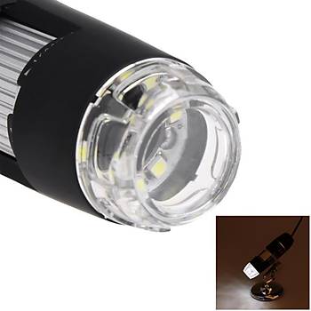 1600X Zoom Mikroskop Kamera USB Digital Ayarlı 8 LED  Standlı 2MP