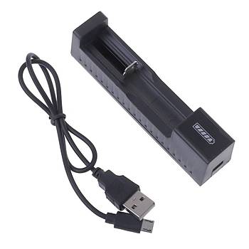 3.7 V 1 A 18650 16340 14500 10400 26650 Li-Ion   USB Şarj Aleti Tek Pil Kapasiteli