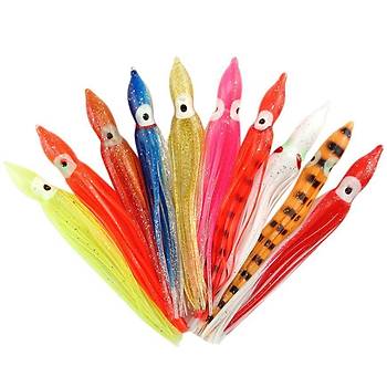 5 Kark Renk Soft Silikon Yapay Kalamar Yem 12cm 5gr