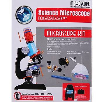 Microskop Kit Lab LED 100X-1200X Ev Okul ocukEitim