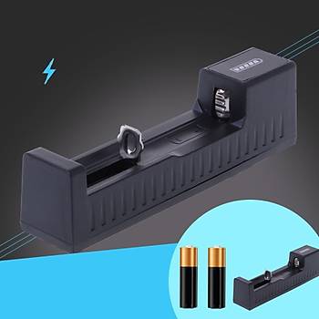 3.7 V 1 A 18650 16340 14500 10400 26650 Li-Ion   USB Şarj Aleti Tek Pil Kapasiteli