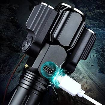 -Kafa USB arj CREE LED El Feneri Alminyum Taktik W8 E39 