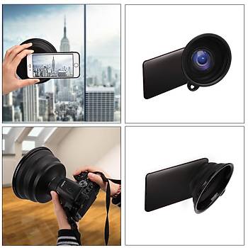 Kamera Lens Hood Anti Yans�ma G�lgelik Katlanabilir Silikon K���k 