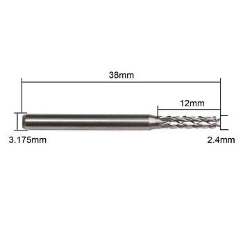 Tungsten Karbr PCB Kesme Oyma CNC Freze U 1.5-3.1mm 10lu Set