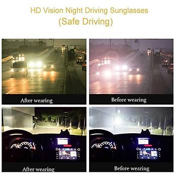 Araç Motorsiklet Gece Sürüş Gözlüğü Sarı Unisex Yansıma Önleyici 