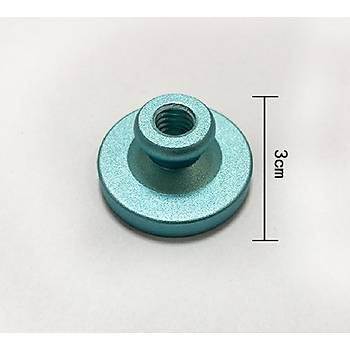 Mhr Mumu Damga 30mm Yuvarlak Bo Alminyum Turkuaz Eloksal Kafa