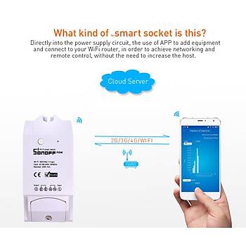 Smart Home SONOFF® POW 16A 3500W WiFi Wireless APP Kontrol Sigorta 