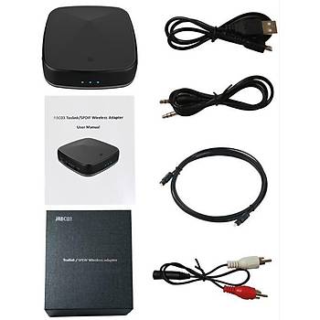 Fiber Optik Bt 4.2 Ses Alıcı Verici 2 Cihaza Bağlanma SBC RX ACC Toslink/SPDIF/3.5mm 