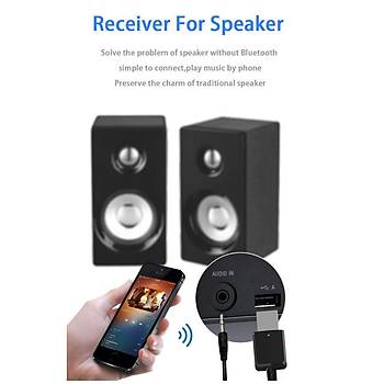 Bt V5.0 Alıcı Verici A2DP AVRCPKablosuz Ses Müzik Adaptörü 3.5mm Aux 3.2Gr