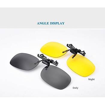 Clip-on Polarize Gne Gzl Menteeli Sar Gece Gr Lens