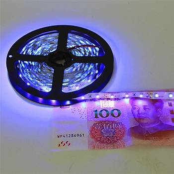 UV 395Nm Mor Esnek LED Şerit Işık SMD 2835 Diyot 1 mt/60 LED Su Geçirmez