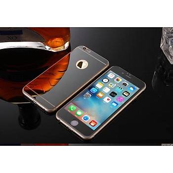 iPhone 6 Plus ��in �n/Arka Mirror Aynal� Ekran Koruyucu Tamperli Cam Siyah Renk