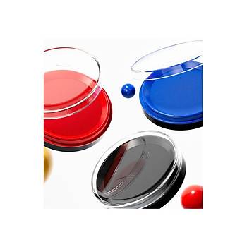 Mavi M�rekkepli Yuvarlak Bask� Pedi 8cm Istampa Ofis Su Bazl�