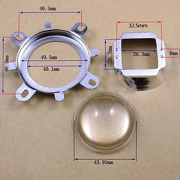 20W-120W Led ��in 44mm 90� Optik Cam Lens + Reflekt�r + Kasa
