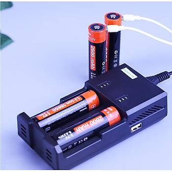 18650 2200mAh 3.7V Li-on Şarjlı Pil Koruma Panolu Led Işıklı