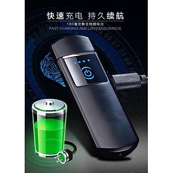 Alevsiz Çakmak Tesla Tungsten Bobin Parmak İzi Dokunmatik Sensör USB Şarjlı 