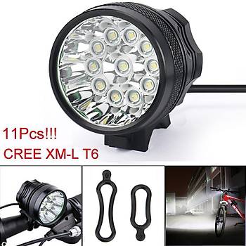 28000LM 11 Adet XM-L T6 LED Bisiklet, Motor Işık Su Geçirmez Atom Fener 