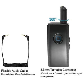 Bluetooth Ses Alıcı Araç Kiti sistemi Stereo Müzik Adaptörü 3.5mm AUX