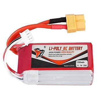 11.1V 1200mAh 3S 25C Lipo Pil RC Yarış Dron Heli Model Uçak Araba