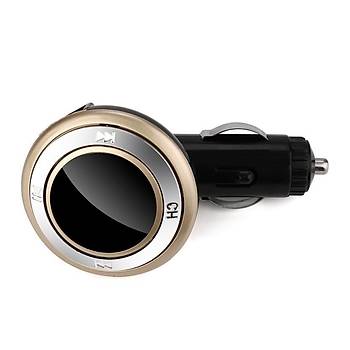 Bluetooth 4.2 Araç FM Verici Kiti Mikrofonlu Eller Serbest Q7 USB Şarjlı LED MP3  