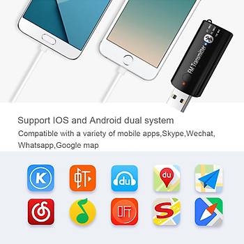 Bluetooth 5.0 FM Hifi Ses Müzik Verici USB Adaptörü 3.5mm Aux Araç Ev Tv