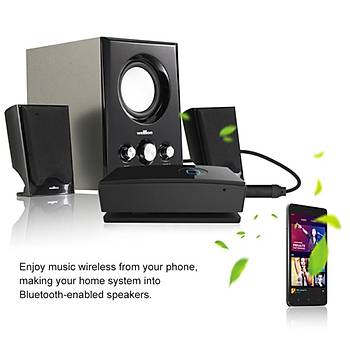Bluetooth Ses Alıcı Araç Kiti sistemi Stereo Müzik Adaptörü 3.5mm AUX