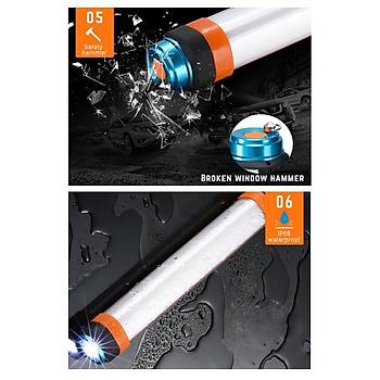 USB Şarj Edilebilir IP68 Su Geçirmez Led Kamp Işıldak Taşınabilir El Feneri T25 