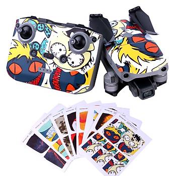 DJI Mavic Air 2 PVC Etiket Koruyucu Film Gvde Kol Kumanda Pil
