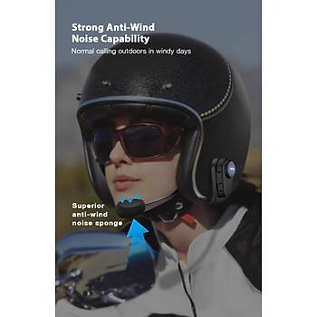 Bluetooth Motosiklet Kask Kulaklk Anti-Parazit Eller Serbest Yamur Geirmez