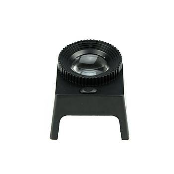 20X Optik Cam Lens Büyüteç 3 LED Işık Metal Gövde Katlanır Cetvel 
