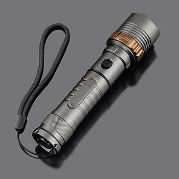 LED Taktik El Feneri 8000lm 500mt CREE XM-L T6 5 modlu Yamur Geirmez