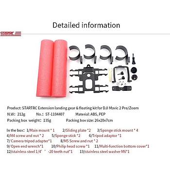 DJI Mavic 2 Zoom Güvenli Suya İniş Ayağı Şamandıra Kit