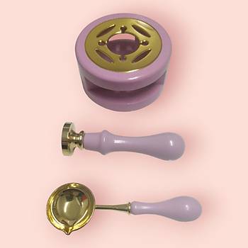 Davetiye Mum M�h�r� Uygulama Seti Leylak Renk 943 �ifte Kalp