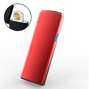 Elektronik Tesla Çakmak Ultra İnce Alevsiz Rüzgar Geçirmez USB Şarjlı