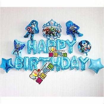 Folyo Balon Harf Mavi Renk 40cm Parti Doğumgünü