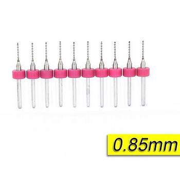 PCB Mikro Karbür CNC Matkap Ucu 10lu Set 0,85mm Tungsten 18 Shank