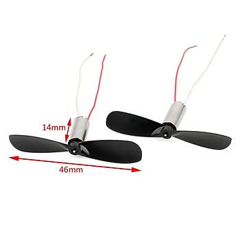 DC 3.7V 35000 RPM Çekirdeksiz Motor + Pervane 2 li Set DIY RC Uçak Dron
