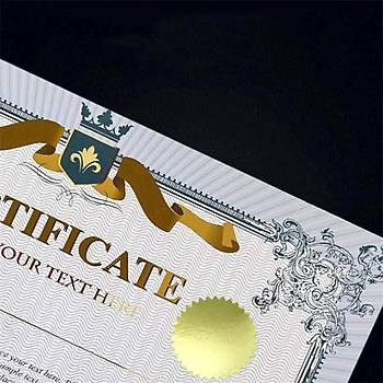 Alüminyum Kendinden Yapışkanlı Etiket Bronz Gold Renk 50 adet 50mm