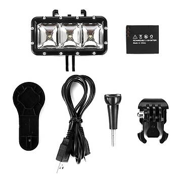 Aksiyon Kamera Su Geçirmez Sualtı Dalış LED Video Işığı
