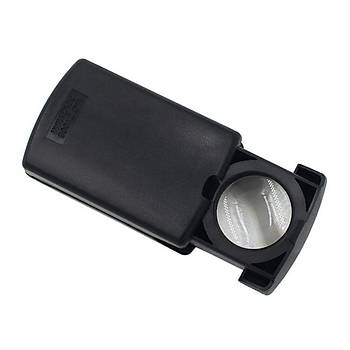 30X LED Işıklı Sürgülü Büyüteç Mini Cep Takı Mikroskop 21mm Lens