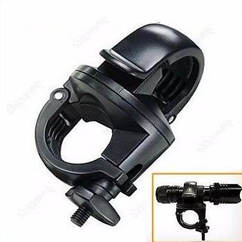 Bisiklet Motor Gidon Fener Tutucu Siyah Plastik 360° Dönebilir Kelepçe 27-30mm