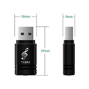 Bt V5.0 Usb Verici Alıcı Stereo Ses Müzik A2DP AVRCP Adaptörü Tv den Kulaklığa 