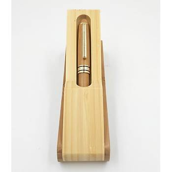 Bambu Tükenmez Kalem Ah?ap Kutulu Hediye Set 0.5mm Iraurita Nib