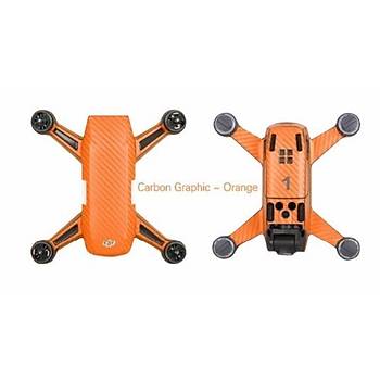 Dji Spark için Turuncu Karbon Grafik Su Geçirmez PVC Cilt Çıkartma Seti