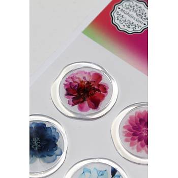 M�h�rc�m 12 Adet Haz�r Kendinden Yap��kanl� Parlak Sulu Boya Sticker M�h�r KYSM103