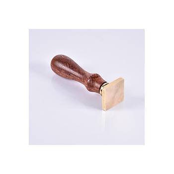 Mühürcüm Mühür Mumu Damga 20 mm Kare Boş Pirinç Kafa + Ahşap Sap R5799S20