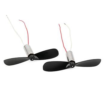 DC 3.7V 35000 RPM Çekirdeksiz Motor + Pervane 2 li Set DIY RC Uçak Dron