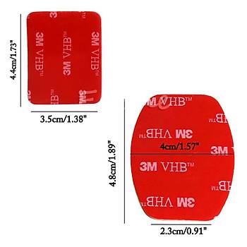 Motorsiklet Kask Aksiyon Kamera Montaj 3M Bant 6 x Düz 6 x Kavisli Yapışkan Ped  