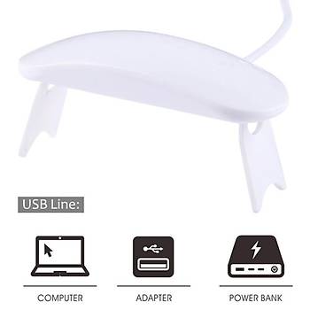 UV LED Lamba 6W Týrnak Oje Kurutma Makinesi Taþýnabilir Mikro USB Kablosu 